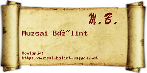 Muzsai Bálint névjegykártya