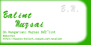 balint muzsai business card